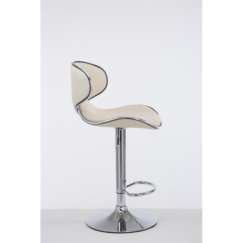 Tabouret de bar Las Vegas V2 chromé crème