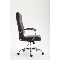 Chaise de bureau Valais en cuir artificiel brun