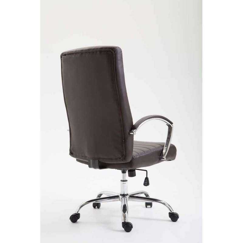Chaise de bureau Valais en cuir artificiel brun