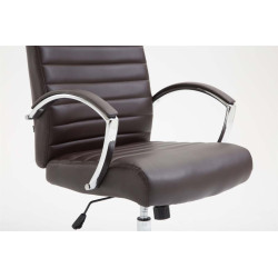 Chaise de bureau Valais en cuir artificiel brun