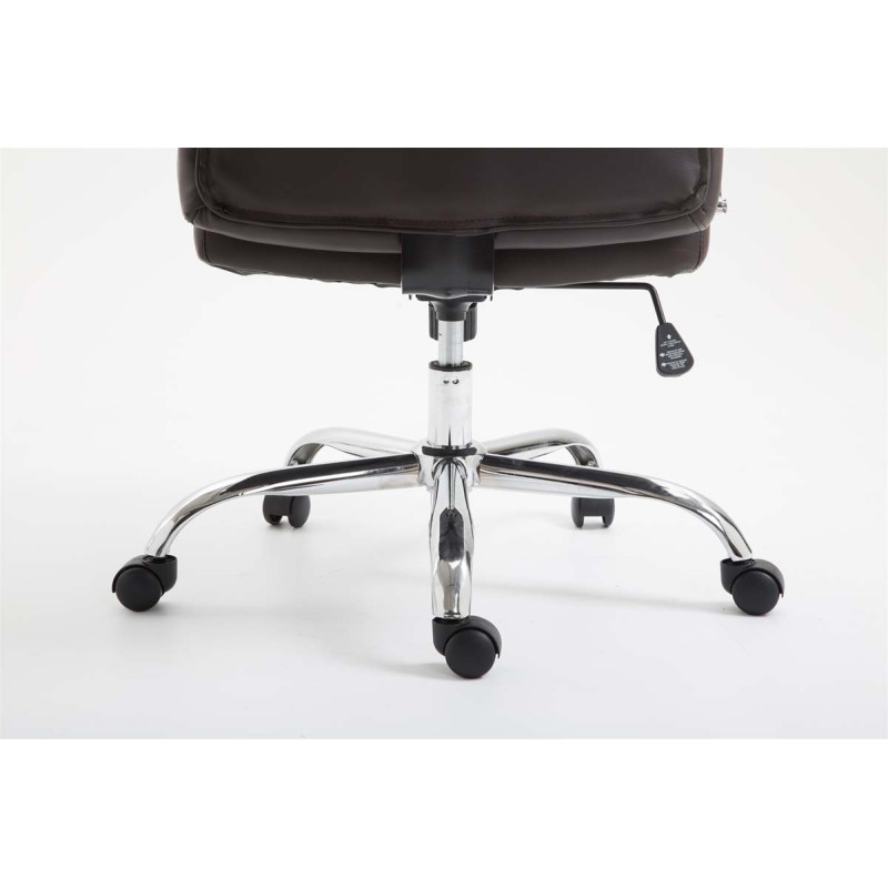 Chaise de bureau Valais en cuir artificiel brun