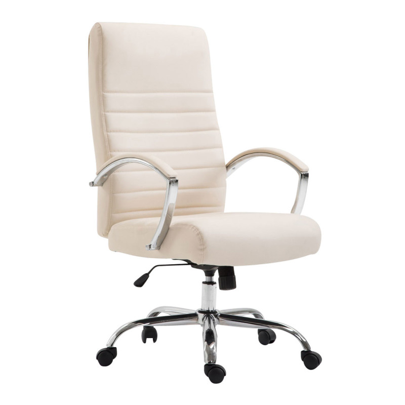 Chaise de bureau Valais en cuir artificiel crème