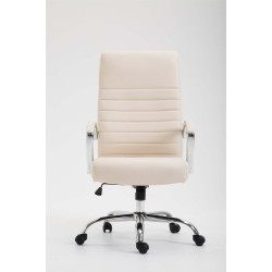 Chaise de bureau Valais en cuir artificiel crème