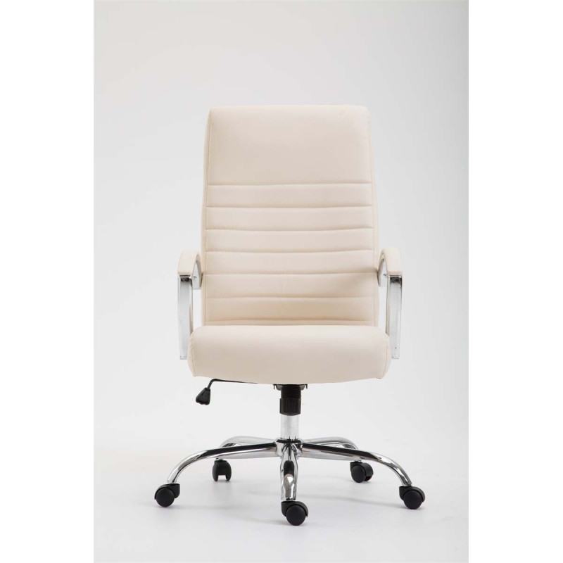 Chaise de bureau Valais en cuir artificiel crème
