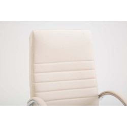 Chaise de bureau Valais en cuir artificiel crème