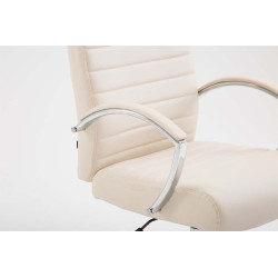 Chaise de bureau Valais en cuir artificiel crème