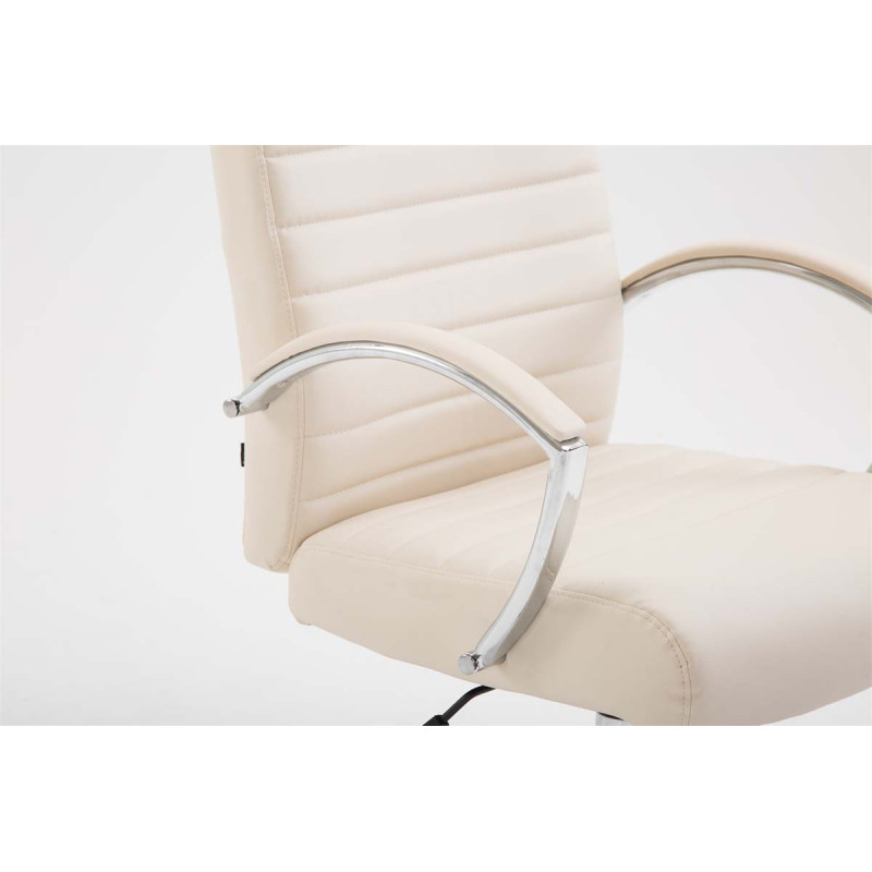 Chaise de bureau Valais en cuir artificiel crème