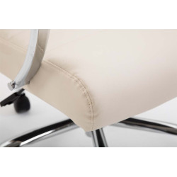 Chaise de bureau Valais en cuir artificiel crème