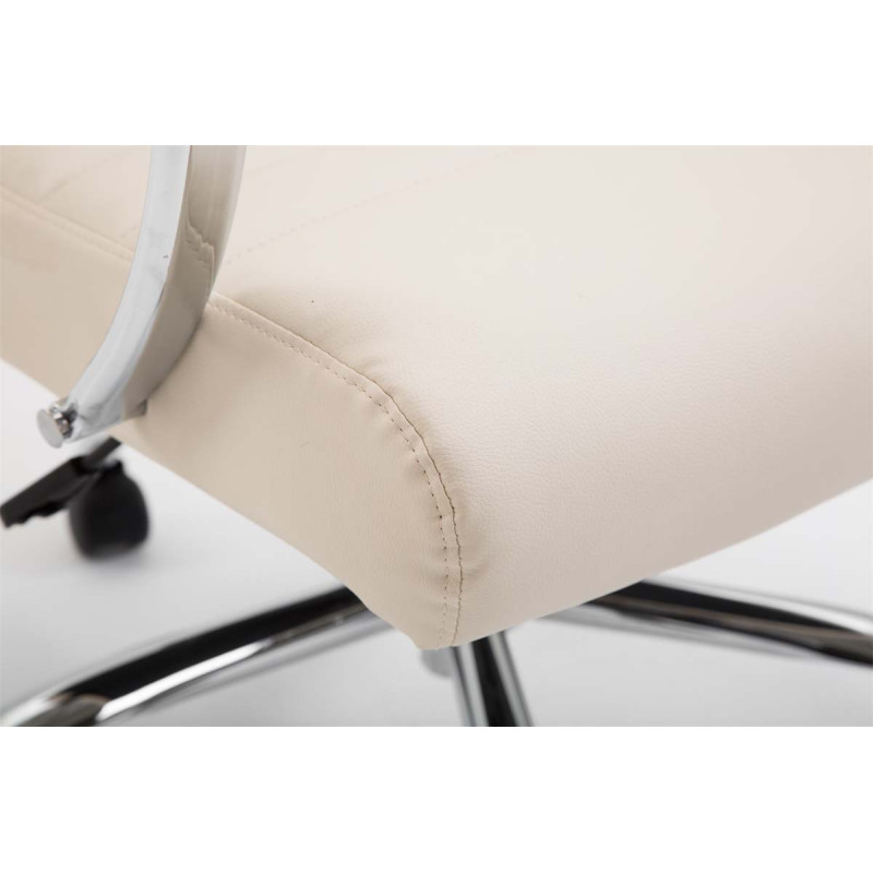 Chaise de bureau Valais en cuir artificiel crème