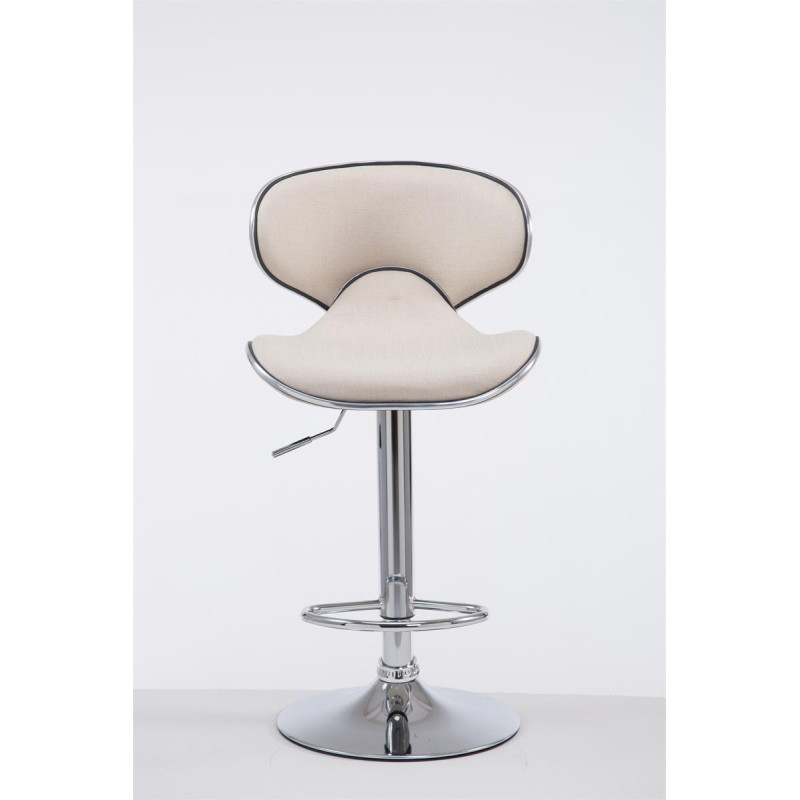 Tabouret de bar Las Vegas V2 en tissu chromé crème
