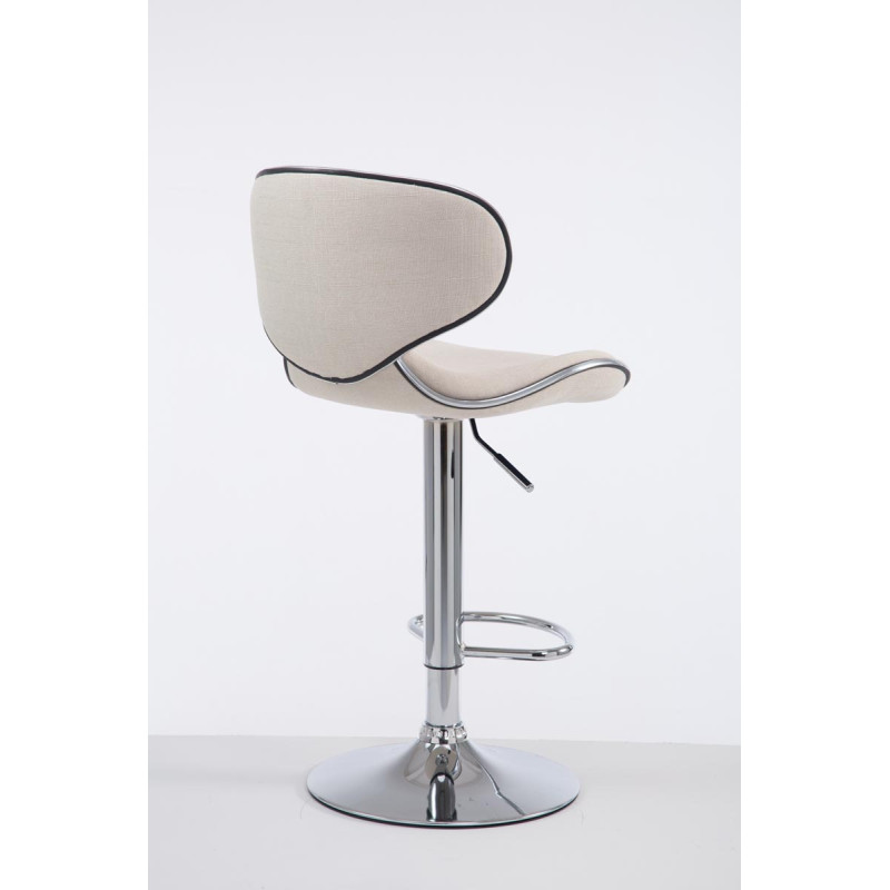 Tabouret de bar Las Vegas V2 en tissu chromé crème