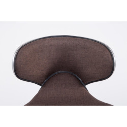 Tabouret de bar Las Vegas V2, tissu, marron chromé