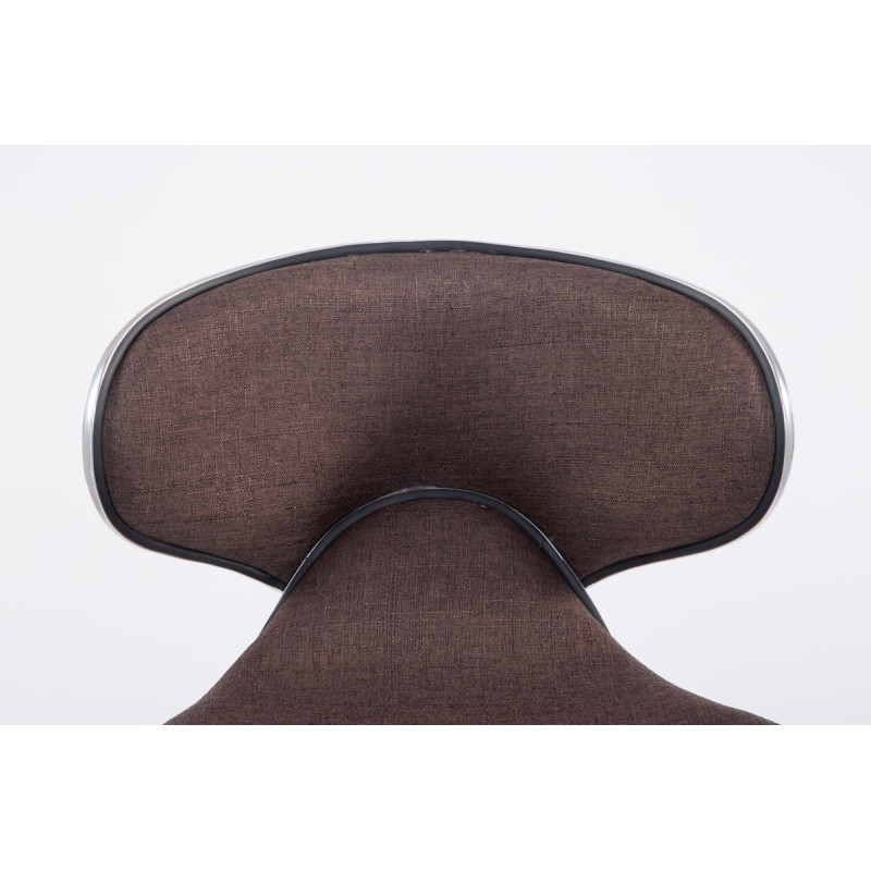 Tabouret de bar Las Vegas V2, tissu, marron chromé