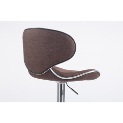 Tabouret de bar Las Vegas V2, tissu, marron chromé