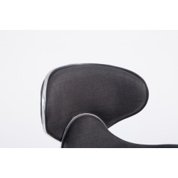 Tabouret de bar Las Vegas V2, tissu, chrome, gris foncé