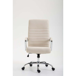 Chaise de bureau en tissu Valais crème