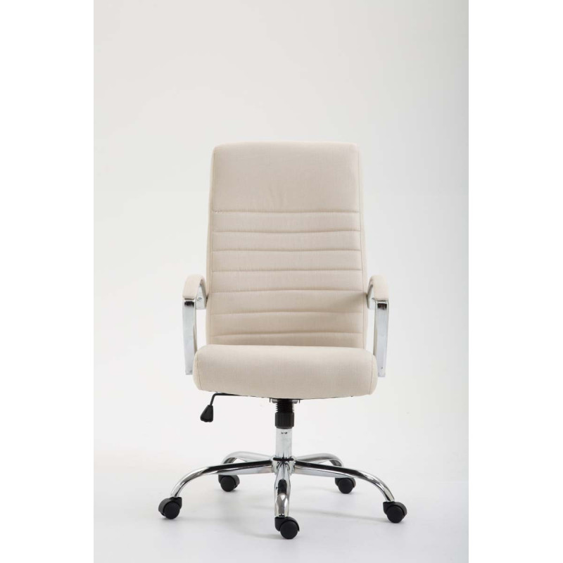 Chaise de bureau en tissu Valais crème