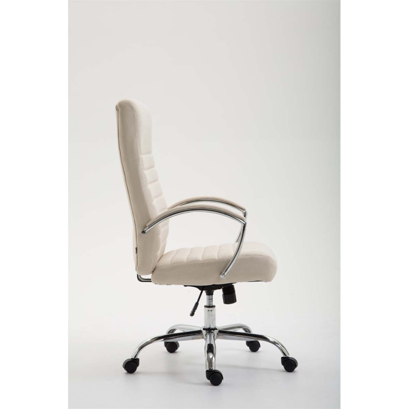 Chaise de bureau en tissu Valais crème