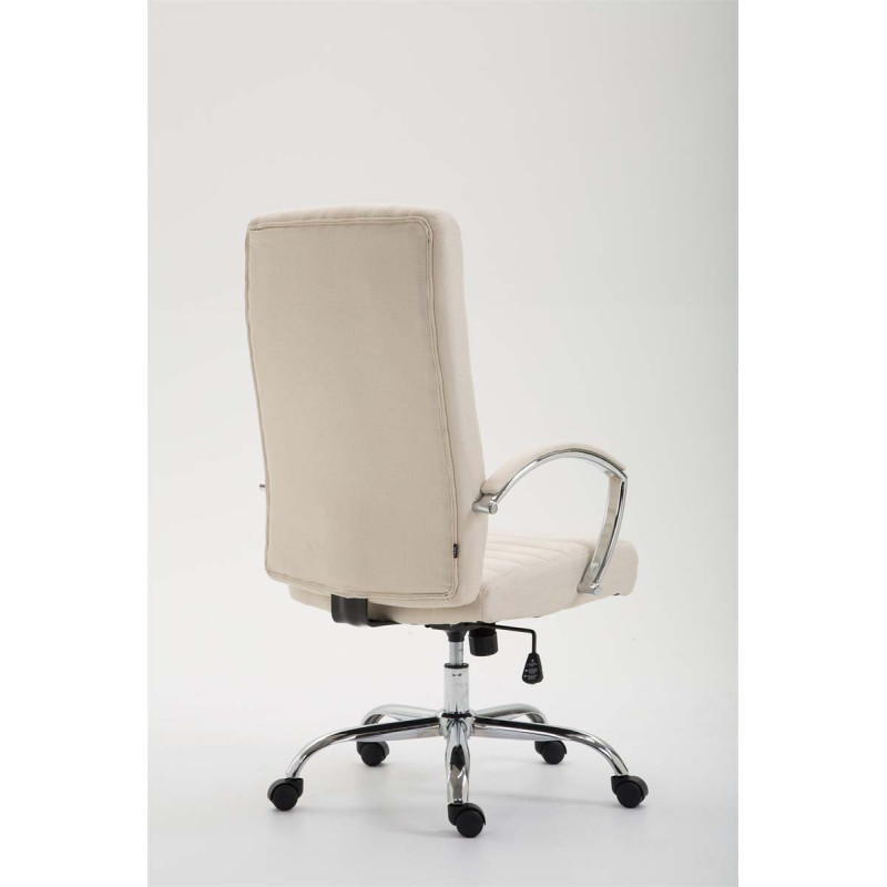 Chaise de bureau en tissu Valais crème