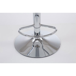 Tabouret de bar Las Vegas V2, tissu, chrome, gris clair