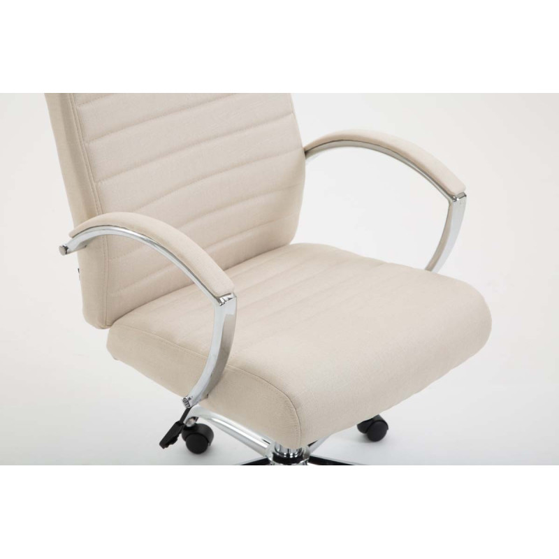 Chaise de bureau en tissu Valais crème