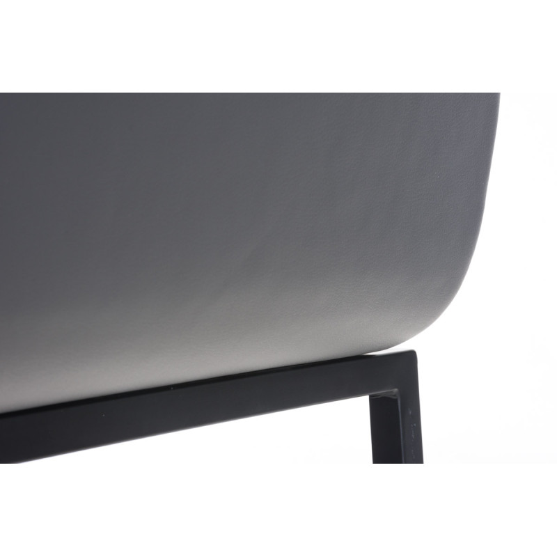Tabouret de bar Avola cuir plat B78 gris