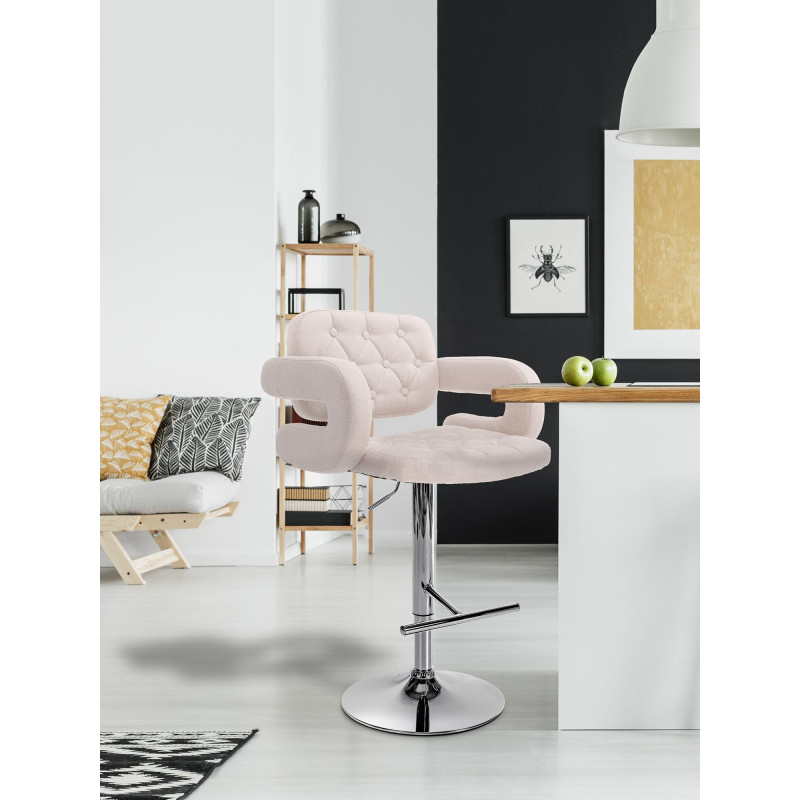 Sgabello da bar Dublin, tessuto C, beige