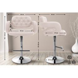 Sgabello da bar Dublin, tessuto C, beige