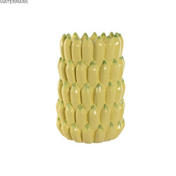 Vase Home ESPRIT Jaune Céramique Grès Tropical 25 x 25 x 38 cm