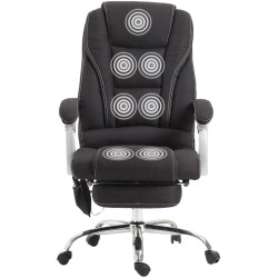 Chaise de bureau en tissu Pacific avec fonction massage noir