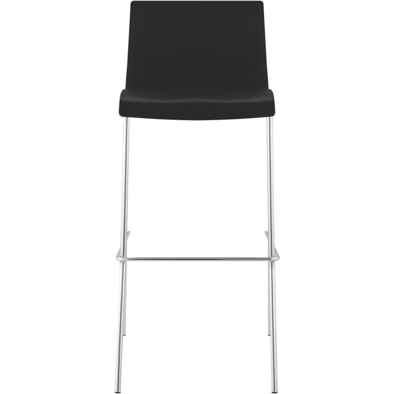 Sgabello da bar Hoover, cromato, struttura a 4 gambe, nero