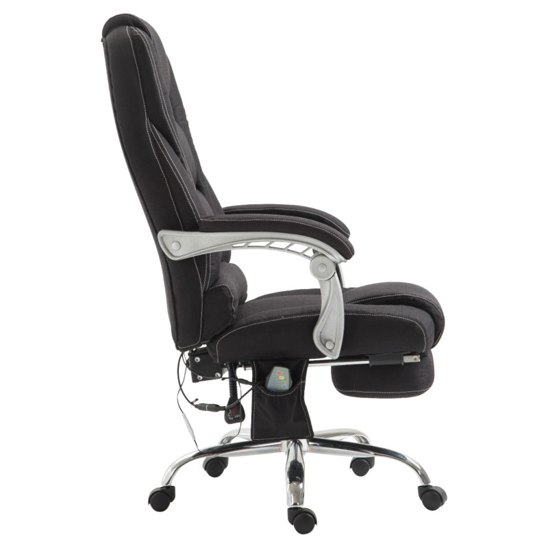 Chaise de bureau en tissu Pacific avec fonction massage noir