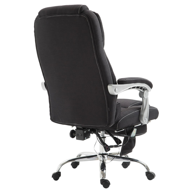Chaise de bureau en tissu Pacific avec fonction massage noir