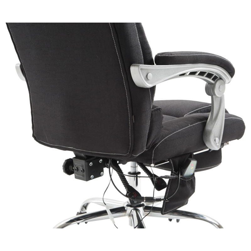 Chaise de bureau en tissu Pacific avec fonction massage noir