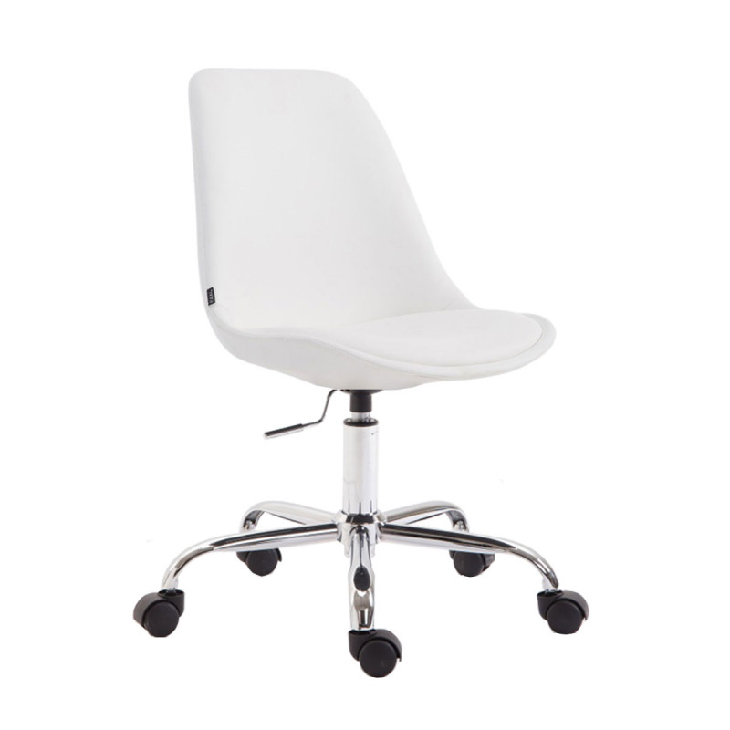 Chaise de bureau Toulouse en similicuir blanc