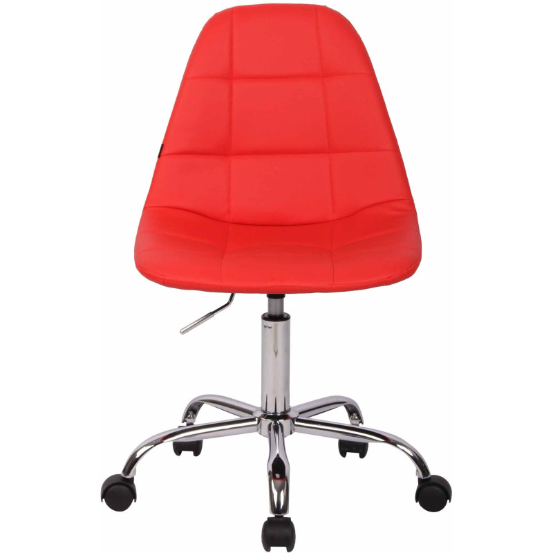 Chaise de bureau Reims en similicuir rouge