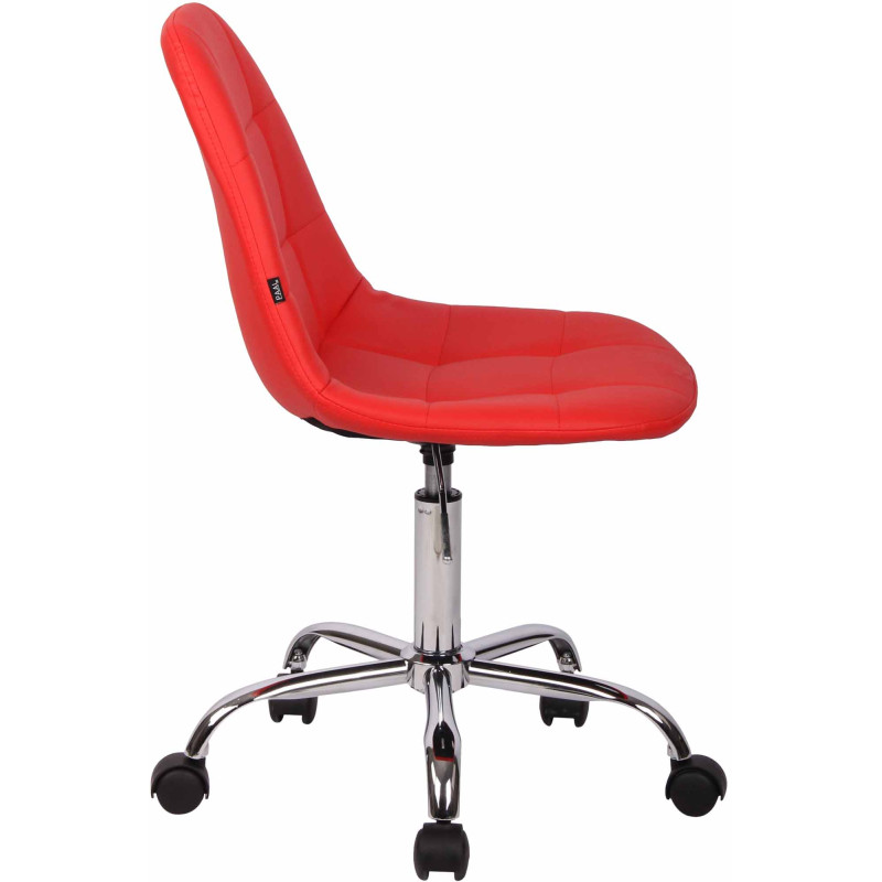 Chaise de bureau Reims en similicuir rouge