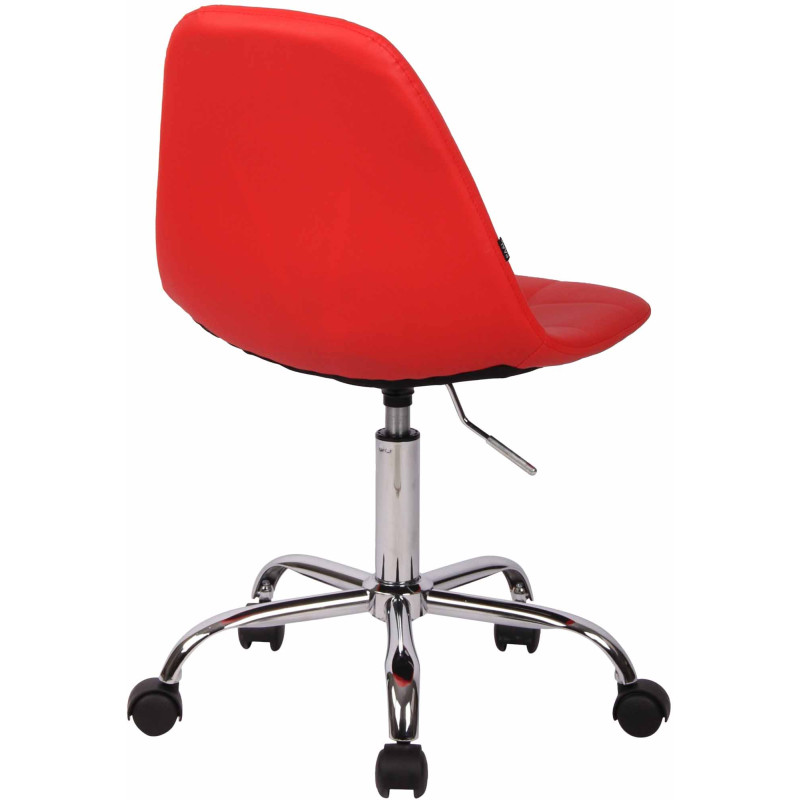 Chaise de bureau Reims en similicuir rouge