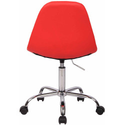 Chaise de bureau Reims en similicuir rouge