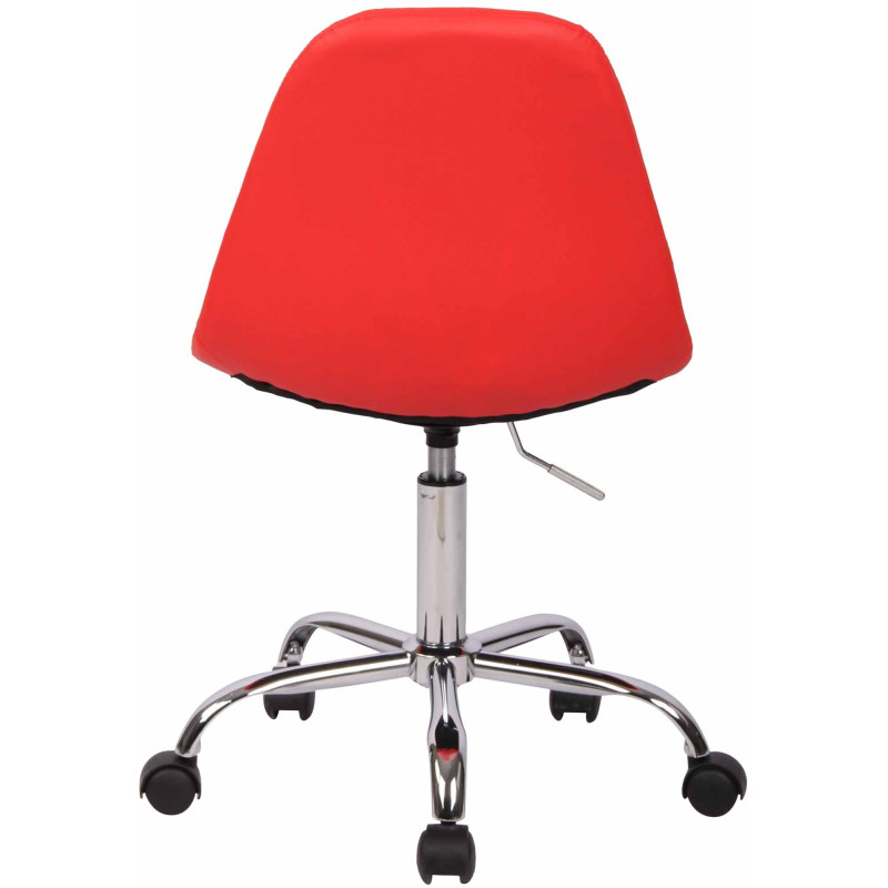 Chaise de bureau Reims en similicuir rouge