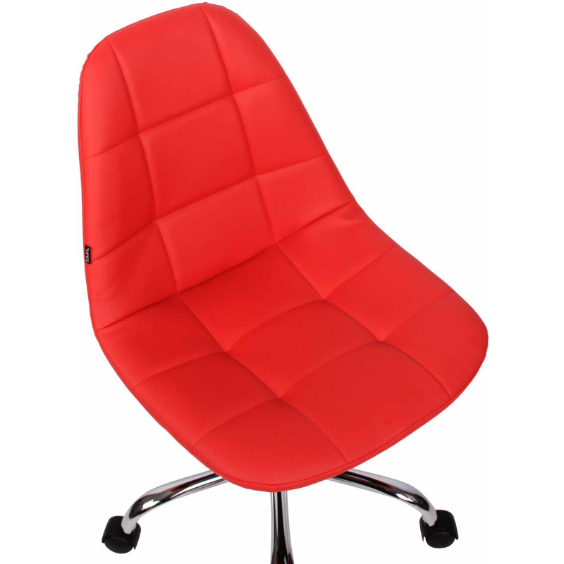 Chaise de bureau Reims en similicuir rouge