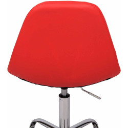 Chaise de bureau Reims en similicuir rouge