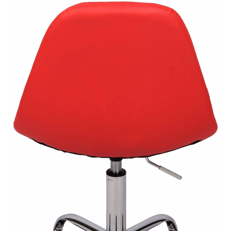 Chaise de bureau Reims en similicuir rouge