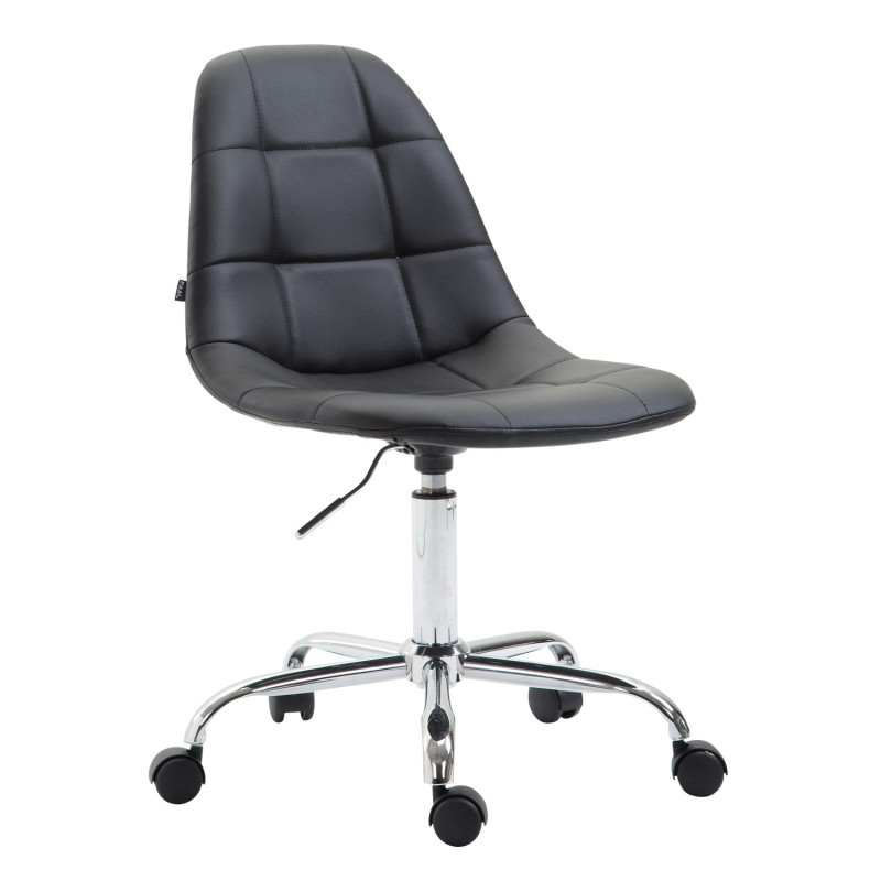 Chaise de bureau Reims en similicuir noir