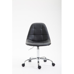 Chaise de bureau Reims en similicuir noir