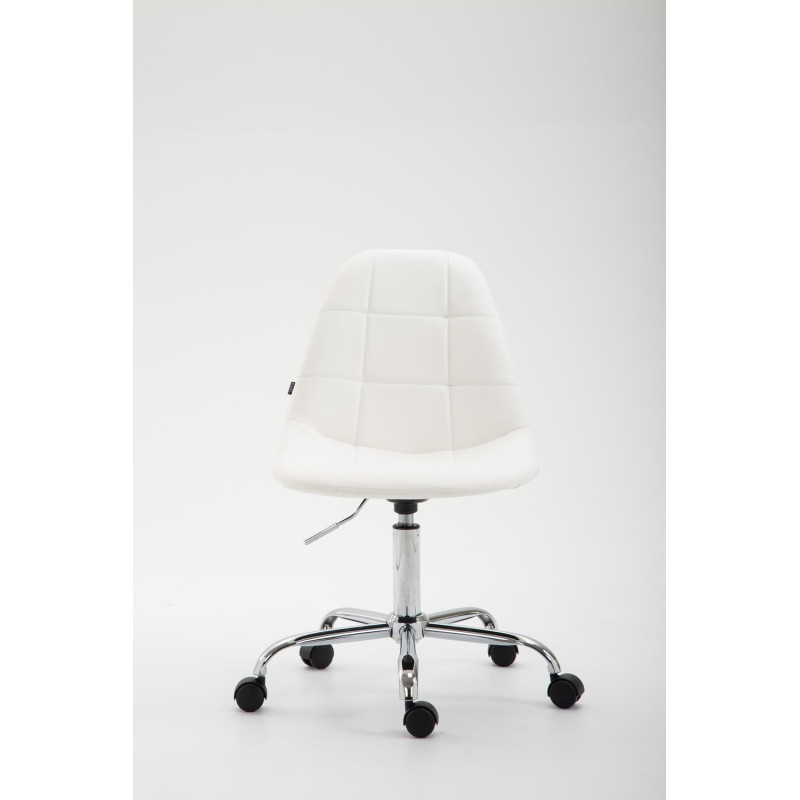 Chaise de bureau Reims en similicuir blanc