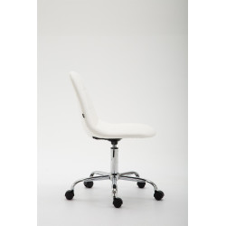Chaise de bureau Reims en similicuir blanc