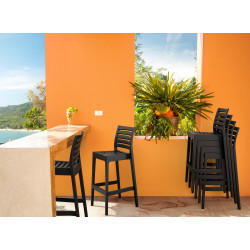 Taburete de bar Ares, negro