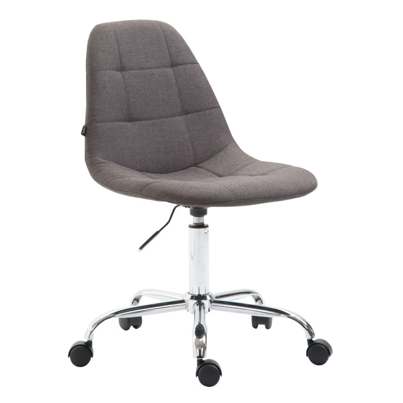 Chaise de bureau Reims en tissu gris foncé