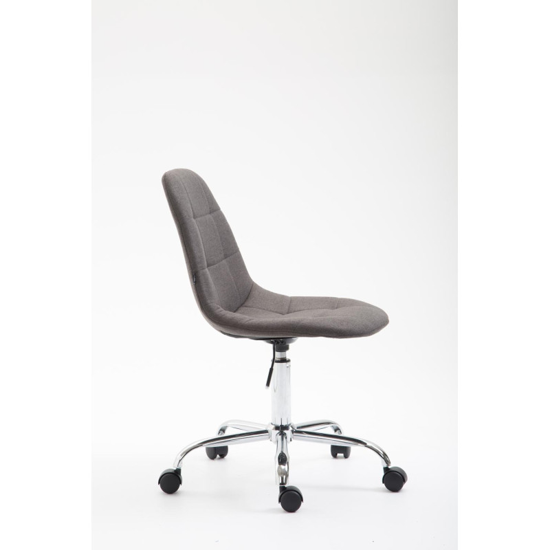 Chaise de bureau Reims en tissu gris foncé